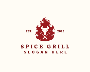 Flame Steakhouse Barbecue logo design