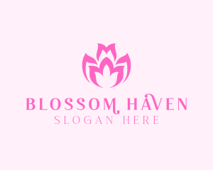 Pink Flower Spa logo design