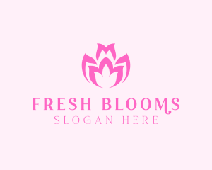 Pink Flower Bloom logo design