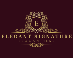 Luxury Elegant Crown Shield logo design