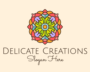 Floral Stained Glass logo design