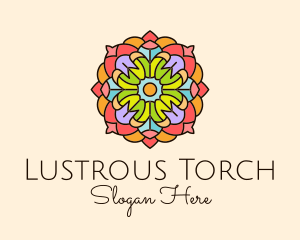 Floral Stained Glass logo design