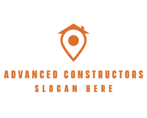 Orange Pin Home logo design