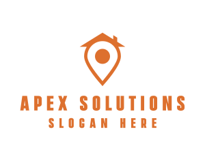 Orange Pin Home logo design