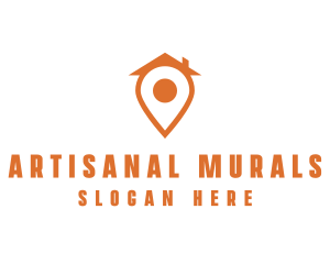 Orange Pin Home logo design