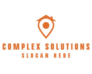 Orange Pin Home logo design