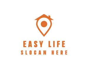 Orange Pin Home logo design