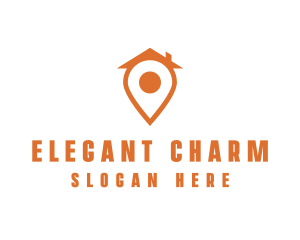 Orange Pin Home logo design