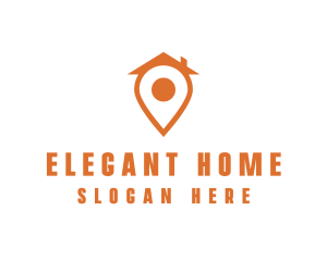 Orange Pin Home logo design