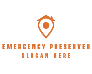 Orange Pin Home logo design