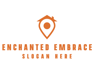 Orange Pin Home logo design