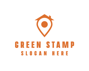 Orange Pin Home logo design