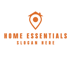 Orange Pin Home logo design