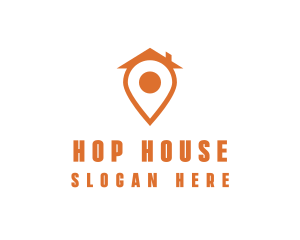 Orange Pin Home logo design