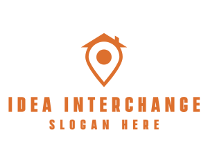 Orange Pin Home logo design