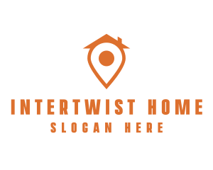 Orange Pin Home logo design