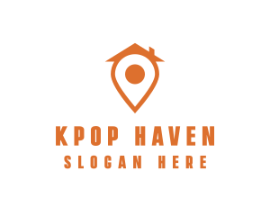 Orange Pin Home logo design