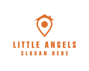 Orange Pin Home logo design