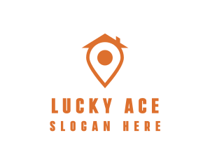 Orange Pin Home logo design