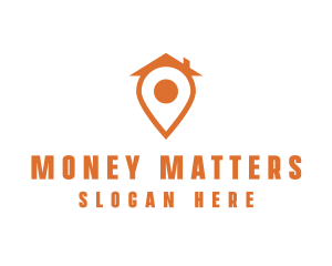 Orange Pin Home logo design