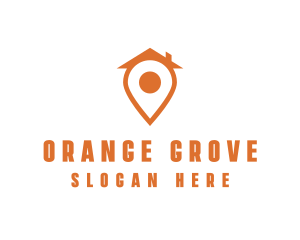 Orange Pin Home logo design