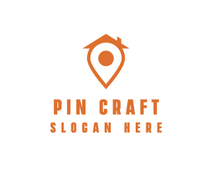 Orange Pin Home logo design