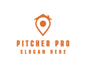 Orange Pin Home logo design