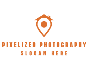 Orange Pin Home logo design