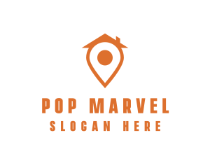 Orange Pin Home logo design