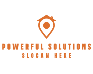 Orange Pin Home logo design