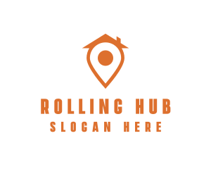 Orange Pin Home logo design