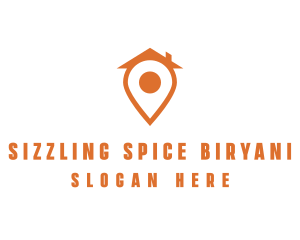 Orange Pin Home logo design