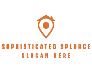 Orange Pin Home logo design