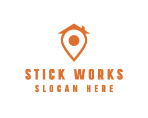 Orange Pin Home logo design