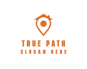 Orange Pin Home logo design