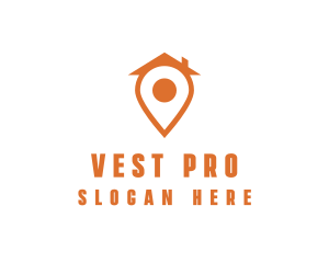 Orange Pin Home logo design