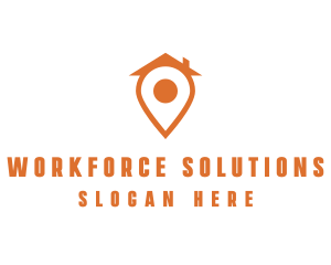 Orange Pin Home logo design