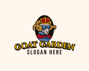 Crown Goat Ram logo design