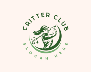 Female Athlete Golfer logo design