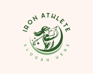 Female Athlete Golfer logo design