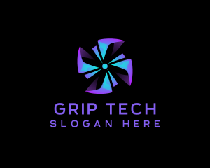 Tech Cyber Propeller logo design