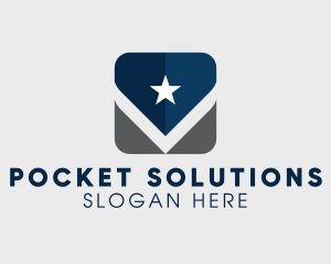 Modern Star Pocket Shield logo design