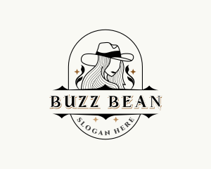 Western Cowgirl Hat logo design