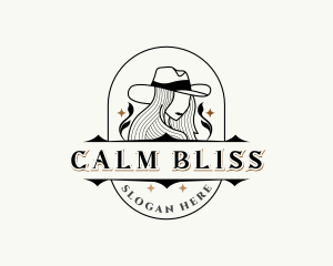 Western Cowgirl Hat logo design