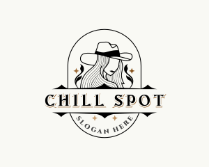 Western Cowgirl Hat logo design