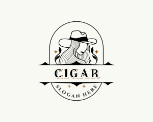 Western Cowgirl Hat logo design