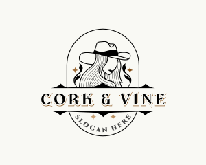 Western Cowgirl Hat logo design