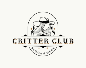 Western Cowgirl Hat logo design