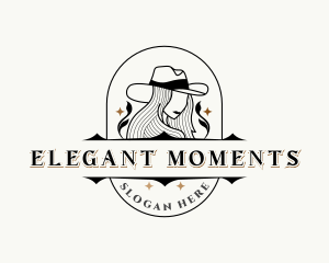 Western Cowgirl Hat logo design