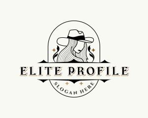 Western Cowgirl Hat logo design